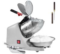 Máquina de hielo afeitada eléctrica, con púa de hielo y cuchara, 3 cuchillas de máquina eléctrica de cono de nieve (300 W 2200 r/min), máquina de afeitar de hielo a prueba de salpicaduras, máquina