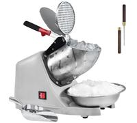 Máquina de hielo afeitada eléctrica, con púa de hielo y cuchara, 3 cuchillas de máquina eléctrica de cono de nieve (300 W 2200 r/min), máquina de afeitar de hielo a prueba de salpicaduras, máquina