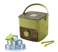 Máquina De Hielo Con Prensa Hacer Cubitos De Silicona Ice Cube Maker Automática Para Cubiteras Con Tapa Molde Bandeja Congelar Hielos Nieve Machine Tray Cubitera Moldes Bolsas Encimera (Verde)