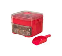 Máquina de hielo de 25/50 cubos de una sola o doble capa con tapa de fácil prensado, refrigerador, caja de hielo de almacenamiento para el hogar (rojo, doble capa 50 celdas)