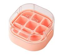 Máquina de hielo de silicona multiusos, 9 cuadrículas con tapa, bandeja de cubo fácil de desmontar, antiolor, silicona