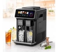 Máquina de hielo de sobremesa para cubitos | 5 Modos de Dispensación & Dispensador de Agua Fría, para Cocina, Oficina, Fiestas y Cafeterías(Black)