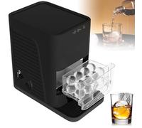 Máquina de hielo esférica for encimera,máquina de hielo esférica for whisky,máquina for hacer bolas de hielo transparente de 2 pulgadas con función de autolimpieza automática(Black)