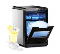 Máquina de hielo, Máquina de pellets masticables autolimpiante para encimera, 44bs/24H, con cesta de cuchara para el hogar/Cocina/fiesta