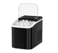Máquina de hielo, Máquina portátil para hacer hielo, 9 cubos en 6 minutos, 26 libras diarias, limpieza automática con cesta y cuchara para el hogar, cocina, RV, Camping, color negro