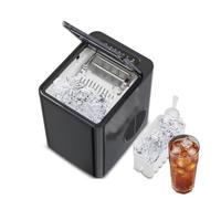 Máquina de hielo para encimera, máquina de hielo de pellets masticables, producción diaria de 12 kg, autolimpieza con un solo toque, diseño compacto para el hogar, bar, oficina, camping