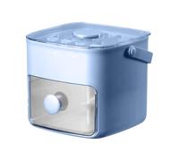 Máquina de hielo portátil con tapa y caja de almacenamiento, Easy Press Ice Cube Maker, máquina de cubitos de hielo con tapa, máquina de cubitos de hielo con recipiente (azul)