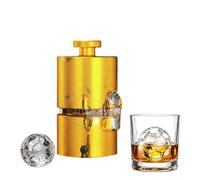 Máquina de Hielo Profesional de Fútbol, 60mm 70mm Prensa de Aluminio de Aviación, Compresión Automática para Esferas de Hielo, Regalo para Aficionados al Whisky(70mm)