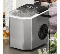 Máquina de hielo - rápida 6 min 9 bullet Ice Production trae tu propio diseño de limpieza, ideal para el hogar, la cocina, los autocares y las fiestas (acero inoxidable plateado)