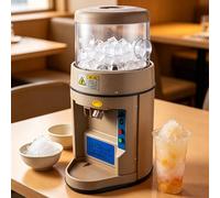 Máquina De Hielo Raspado Comercial,Trituradora De Hielo Con Perilla De Ajuste Manual Y Botón De Control De Porciones,Acepta Cubitos De Hielo De Hasta 3x3 cm,Máquina Para Conos De Nieve