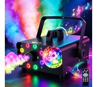 Máquina de Humo con Bluetooth, Bola de Disco Luminosa y Luces LED RGB, Altavoces Bluetooth Portátiles con 9 Luces LED Controlables, Máquina de Humo DJ para Navidad, Fiesta, Boda, Efecto de Escenario