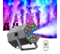 Máquina de Humo Hexagon 800W con 18 LED RGB y Control Remoto, 7 Colores Estáticos y 5 Modos LED Dinámicos para Halloween Navidad Bodas Fiestas y Escenarios