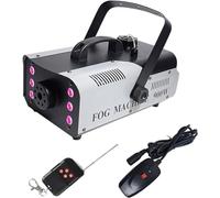 Máquina de Humo, máquina de Humo de 900 W con 6 LED, iluminación RGB, Equipo de Efecto de Escenario controlado a Distancia para Fiesta de Teatro