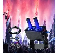 Máquina de humo Máquina de humo de CO2 Máquina de humo de columna de aire LED, cañón de CO2 de doble tubo, equipo de escenario para DJ, club, boda, fiesta Máquina de humo (color: Schwarz)