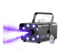 Máquina de Humo, Mini Máquina de Humo de 700 W con 8 Led Rgb y 14 Efectos de Iluminación Led de Colores, Humo de Ciclo Automático de 3,5 M Para Efecto de Escenario de Boda de Fiesta de Halloween