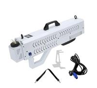 Máquina de humo, pistola de humo portátil de 1500W, máquina de humo tipo cañón con luces LED,altura de pulverización de 6 a 8 m for fiestas en clubes nocturnos,efectos de DJ negros(White)