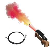 Máquina de humo portátil con CO2 y luces LED, chorro de CO2 con manguera de gas de 3 m, 3 colores: rojo, verde y azul.