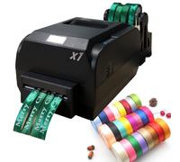 Máquina de impresión de cinta satinada, impresora de cinta de regalo de cinta, 12-20 mm de ancho, 150 MM/S, resolución de impresión: 200 DPI, máquina de impresión de cinta de raso digital Máquina de