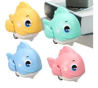 Máquina De Juguete De Peces De Empuje - Vehículo De Tirar De Tirar De Atrás Para Niños, Juguete Educativo Interactivo, Juego Colorido Y Duradero | Juguete Atractivo Para Actividades De Svi