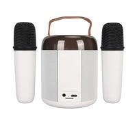 Máquina de Karaoke, 5.3 Fácil de Conectar 3 Unidades Altavoz Estéreo Micrófono Exquisito Mini para Dormitorio para Fiesta (WHITE)