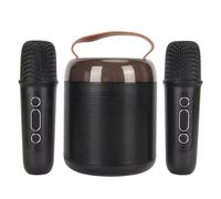 Máquina de Karaoke, 5.3 Fácil de Conectar 3 Unidades Altavoz Estéreo Micrófono Exquisito Mini para Dormitorio para Fiesta (BLACK)