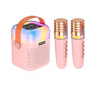 Máquina de Karaoke - Altavoz con 2 micrófonos - Sistema De Karaoke | Para Escenario Oficina Terraza Jardín Fiestas Al Aire Libre Espectáculos en Casa