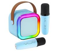 Máquina de Karaoke - Altavoz Karaoke Compacto, micrófono inalámbrico | Altavoz karaoke inalámbrico con luces LED y 2 micrófonos inalámbricos, reproductor de karaoke, set