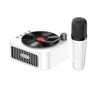 Máquina de karaoke, altavoz pequeño, micrófono inalámbrico de dientes azules, juguete de canto retro, reproductor de música portátil de mano para fiestas infantiles, 1200 mAh, 5 V-1 A, 5 W