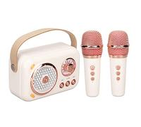 Máquina de Karaoke Bluetooth para Adultos y Niños, Máquina de Karaoke en Casa con 2 Micrófonos de Karaoke Inalámbricos, de Altavoces PA Bluetooth Portátil