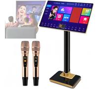 Máquina de Karaoke con 2 micrófonos inalámbricos para Adultos, Potente Sistema de Karaoke 500G, con Pantalla táctil 4K de 19 Pulgadas y Control de la aplicación del teléfono 3T