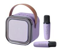 Máquina de karaoke con 2 micrófonos, máquinas de karaoke portátiles para niños con luces LED, transmisión inalámbrica, múltiples cambios de voz, para niñas de 3 a 12 años en adelante, regalos de