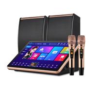 Máquina de karaoke con 2 micrófonos y parlantes inalámbricos, procesador de 64 bits de 8 núcleos y 20 idiomas, para fiestas en casa, presentaciones callejeras, cumpleaños, ceremonias de graduación, ba