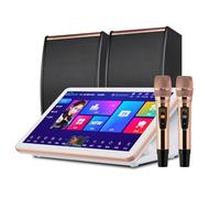 Máquina de Karaoke con 2 micrófonos y parlantes inalámbricos, procesador de 64 bits de 8 núcleos y 20 Idiomas, para Fiestas en casa, presentaciones callejeras, cumpleaños, Ceremonia de graduación