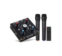 Máquina de Karaoke con Micrófono Dual, Amplificador de Potencia de Sonido 5.0, Reproductor de U-Disk y Amplificador Integrado, Subwoofer de