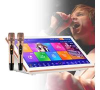 Máquina de karaoke con micrófono inalámbrico, actualización en la nube para descarga de canciones, control de voz inteligente con IA, soporte multilingüe, ideal para reuniones familiares, bares y