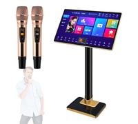 Máquina de karaoke con micrófono y altavoz inalámbricos, sistema de audio 8T, pantalla táctil de 21.5 pulgadas, control de aplicación de teléfono, función de amplificador de potencia para el hogar o