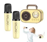 Máquina de karaoke con micrófonos, altavoz inalámbrico con micrófono, batería de larga duración, conexión de doble micrófono, suministros de audio para los amantes del karaoke