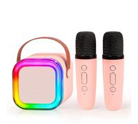Máquina de karaoke con micrófonos inalámbricos, altavoz Bluetooth portátil para niños y adultos, reproductor de música MP3, para fiestas familiares en casa