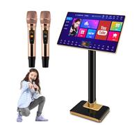 Máquina de karaoke con micrófonos inalámbricos, sistema KTV familiar, soporta películas en línea y reproducción de TV