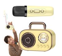 Máquina de karaoke con micrófonos,Máquina de karaoke para niños,Altavoz inalámbrico con micrófono | Accesorios de audio recargables de larga duración para cafés en el comedor del hogar