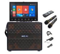 Máquina de karaoke con pantalla táctil con pantalla de letra, WiFi, proyección de pantalla móvil. Altavoz Bluetooth con 2 micrófonos, fiesta al aire libre, colección familiar, máquina de canto de