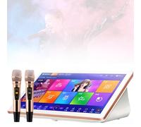 Máquina de karaoke con pantalla táctil de 18.5 pulgadas, actualizaciones en la nube, micrófono inalámbrico, disco duro integrado, soporte 4K para entretenimiento en casa