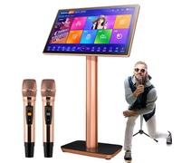 Máquina de karaoke con pantalla táctil de 19.5 pulgadas, micrófono inalámbrico, actualización de canciones en la nube, reproductor de KTV para fiestas en el hogar y bares, almacenamiento de 3 TB