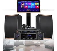 Máquina de karaoke con pantalla táctil de 19 pulgadas, biblioteca de canciones en la nube, salida 4K, puntuación en tiempo real, reproducción de YouTube para bar de fiesta en casa