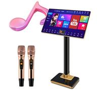 Máquina de karaoke con pantalla táctil, micrófono inalámbrico y control de aplicación, reproductor de karaoke 24.9 con función de reverberación y descarga de canciones en la nube. Perfecto para