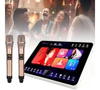 Máquina de Karaoke de 11,6 Pulgadas, Reproductor de Karaoke con Micrófonos Inalámbricos, Descarga de Canciones en la Nube, Soporte en Varios Idiomas, para Entretenimiento en el Hogar y en Fiestas 4TB