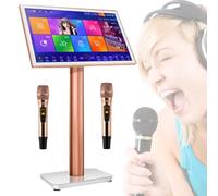 Máquina de Karaoke de 22 Pulgadas - Reproductor de Karaoke Inteligente con Disco Duro de 2/3/4/8 TB, Equipos de Karaoke con Pantalla táctil capacitiva 4K HD,White-4TB