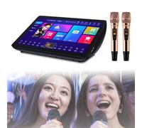 Máquina de karaoke de pantalla táctil con micrófonos inalámbricos, control de aplicación, juego en línea/fuera de línea, función amplificador, más de 20 idiomas para fiestas de karaoke en casa