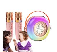 Máquina De Karaoke Infantil - Reproductor De Música con Dos Micrófonos - Altavoz Portátil con Luces - para Fiestas Familiares Cumpleaños Reuniones Y Celebraciones En Casa