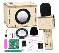Máquina de karaoke, kit de karaoke de madera, micrófono para niños, kit de construcción de altavoces, juguete pintable, micrófono de karaoke, experimentos de madera, juego de construcción electrónica